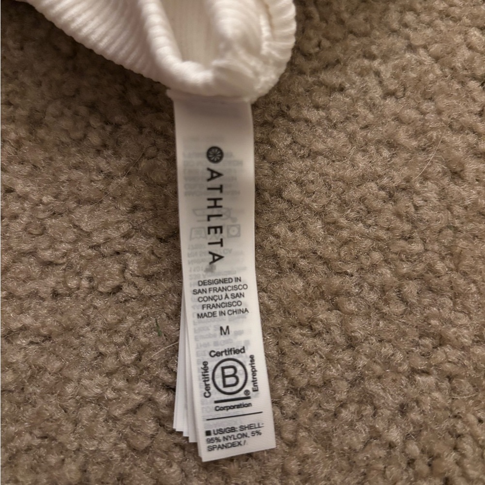 NWT Athleta Aurora Seamless Cropped Polo Tank in White - Medium - Picture 5 of 5